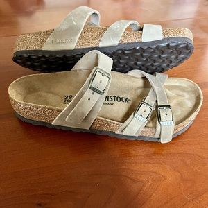 NWOT Birkenstock Franca Slide Sandal , Tobacco Leather , Sz EU 39/US 8/8.5